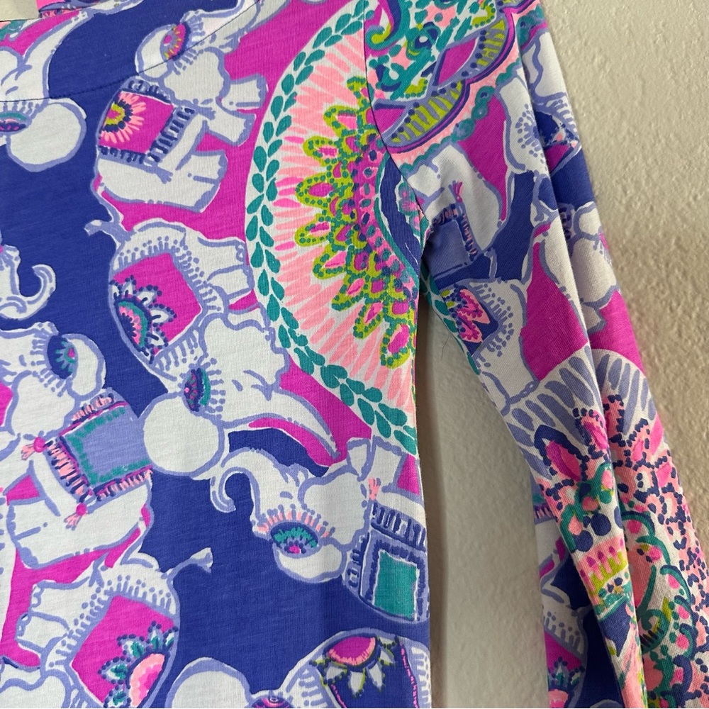 LILLY PULITZER purple / pink elephant Play That Trunky Music Bay dress XXS - Picture 12 of 12